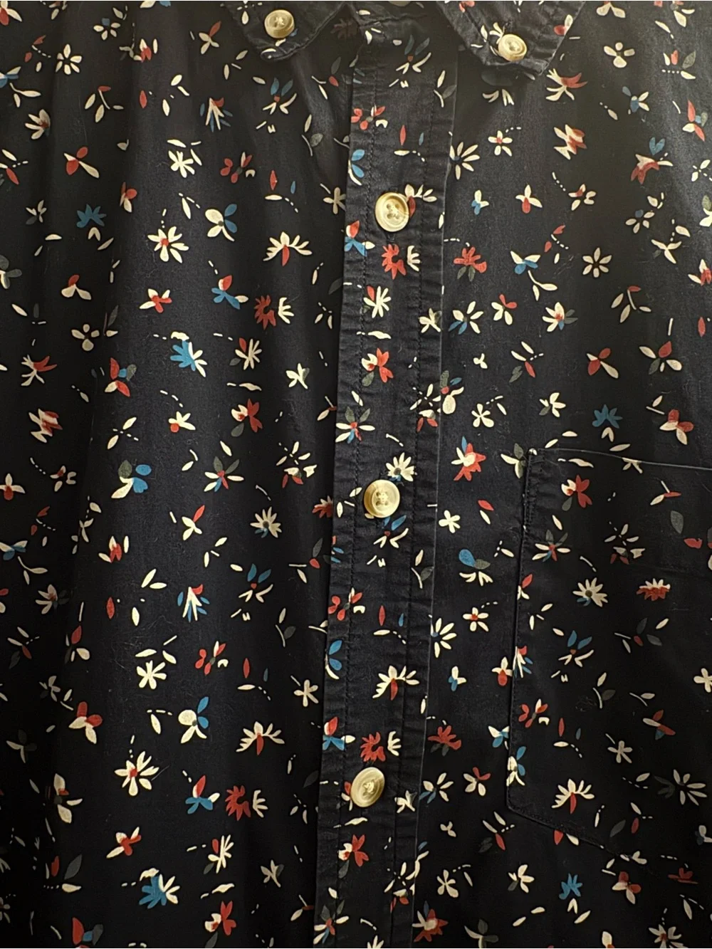 Banana Republic slim fit Navy Floral Short-Sleeve Button-Down Shirt